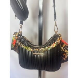 Aldo Black Quilted Women's Bag with Gold Chain